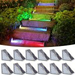1 2 4 6PCS Solar Step Lights Solar Stair Lights Waterproof LED Deck Lights For Porch Decor Yard Outdoor