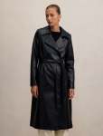Sabina Pu Trench Coat - 16 Black