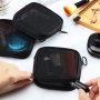 Compact Transparent Portable Makeup Bag With Zipper For Organizing Travel Wallets Mini Square Bag Multi Functional For Cosmetics Accessories For Travel And Back-to-school