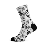 Doodle White Socks - XL
