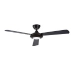 Miranda LED Metal Ceiling Fan Black White Brown - Brown