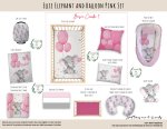 Cot Duvet Bedding Ellie Elephant And Balloon Pink Set