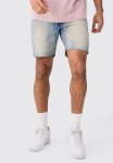 Slim Rigid Denim Shorts In Vintage Blue - Vintage Blue