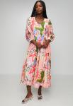 Ladies Half Sleeve Sheer Printed Dress In Multi - Multi 2XL