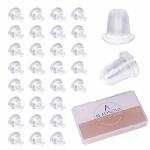 Beadnova Earring Backs For Studs Rubber Plastic Silicone Earring Backings Clear Secure Pierced Ear Studs Backs Stopper Safety Hy