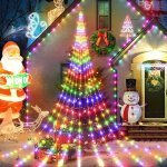 1PC 180LED Waterfall Tree Fairy Light Christmas Tree Waterfall Light 9 Drop 78.74-INCH Outdoor Wreath Light USB Plug 8 Mode Curt