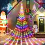 1pc 180LED Waterfall Tree Fairy Light Christmas Tree Waterfall Light 9 Drop 78.74-inch Outdoor Wreath Light USB Plug 8 Mode Curtain Lights Suitable For