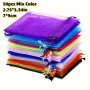 50/100pcs Colour Mixture Transparent Organza Gift Bags Random Color Organza Favor Bags Gift Bags With Drawstring For Wedding Party Valentine's Day