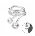 E1-C22167 - 925 Sterling Silver Double Stone Ear Cuff Earings