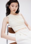 Cropped One-shoulder Top - White