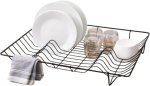 Dish Drying Rack Black Metal Iron Dish Drainer Kitchen Rack