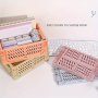 1pc Organizing Storage Baskets Case Folding Desktop Basket Tape Stationery Plastic Foldable Container Storage Box