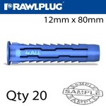 Universal Nylon Plug X12MMX60MM X20-BOX