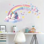 Boho-chic Rainbow Unicorn Wall Decal - Inspirational Quotes Removable Pvc Sticker For Girls' Rooms Living Spaces & Nursery Decor