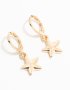 Goldair Gold Star Drop Hoop Earrings