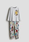 Printed Cotton Pyjamas - Grey