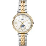 Fossil Jacqueline White Dial With Two-tone Stainless Steel Strap Women Watch ES5166