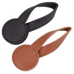 Fashion Brown & Black Leather Hat Clips With Magnetic Fixation 2PC - 22.3CM