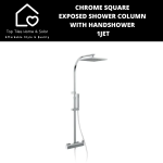 Chrome Square Exposed Shower Column With Handshower - 1JET
