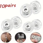 10 Pairs Transparent Invisible Snaps Buttons Large Clear Coat Cardigan Fasteners Subtle Sew-in Round Clasp For Jackets And Outer