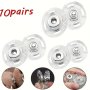 10 Pairs Transparent Invisible Snaps Buttons Large Clear Coat Cardigan Fasteners Subtle Sew-in Round Clasp For Jackets And Outerwear