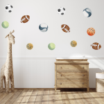 Watercolour Sports Wall Stickers