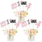 12 Pcs Cowgirl 1ST Birthday Centerpiece Sticks My 1ST Rodeo First Birthday Table Flower Centerpieces Western Hat Cowgirl One Flo
