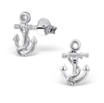 C692-C21532 - 925 Sterling Silver Anchor Earrings 8X12MM