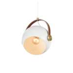 Harry Metal And Leather Adjustable Pendant Light Black White - Black