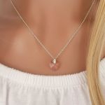 Mia - 925 Sterling Silver European Crystal Heart Necklace 10X13MM 45CM Chain