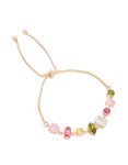 Goldair Gold Pink & Green Mismatched Cubic Zirconias Toggle Bracelet