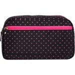 Clicks Toiletry Bag Black & Pink Dot