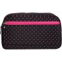 Clicks Toiletry Bag Black & Pink Dot