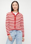 French Connection Boxy Stripe Cardigan - Poppy & Ivory