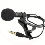 Omni-directional Clip-on Lapel Microphone With 3.5MM Connector No Battery Required Low Voltage Wired Lavalier MIC For Mobile Int