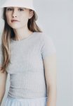 Pointelle Top - Light Grey Marl