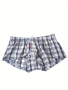 Men's Plaid Arrow Pants Sleeping Shorts Sexy Low Waist Boxer Briefs Casual Thin Breathable Comfy Boxer Trunks Men's Underwear