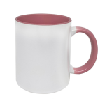 Standard 325ML Sublimation Mug White Outside pink Inside & Handle Set Of 6