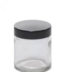 100ML Clear Glass Jar With Black Lid 58 400