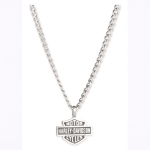 Harley-davidson Men’s 24 In. Bar & Shield Script Chain Necklace Stainless Steel