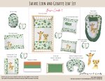 Cot Duvet Bedding Safari Lion And Giraffe Leaf Set