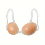 1 Pair Silicone Invisible Push-up Bra Backless Strapless Self-adhesive Cover Women's Underwear & Lingerie Accessory In Pure Colo