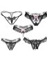 5 Pack Women's Sexy Lace Thongs & G-strings - Sheer & Skimpy Black Lace Trim Panties For Intimate Moments And Comfortable Wear - Perfect