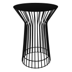 Tall Monica Side Table - Black Gloss Ferro Tex