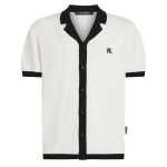 Monogram Knitted Polo Shirt -white black