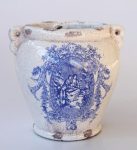 Blue & White Distressed Fat Jar Handle – 24X26CM