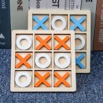 Wood Xoxo Board Game Naughts And Crosses Classic Family Table Game Traditional Strategy Game For Adults And Children Premium Acacia Wood Travel