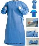 Casey Disposable Sms Fabric Reinforced Surgical Gown - Blue Size Medium