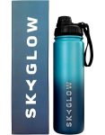 - Double Wall Water Bottle - Gym Water Bottles - Sports Water Bottle - 650ML Blue Blue