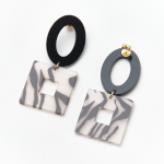 Sassy Retro Stripe Acrylic Earrings - Retro Stripe